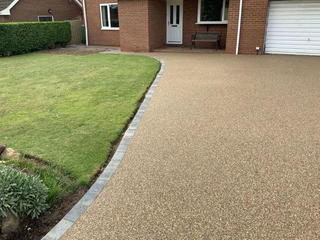 After image of new resin driveway - Sunburst finish